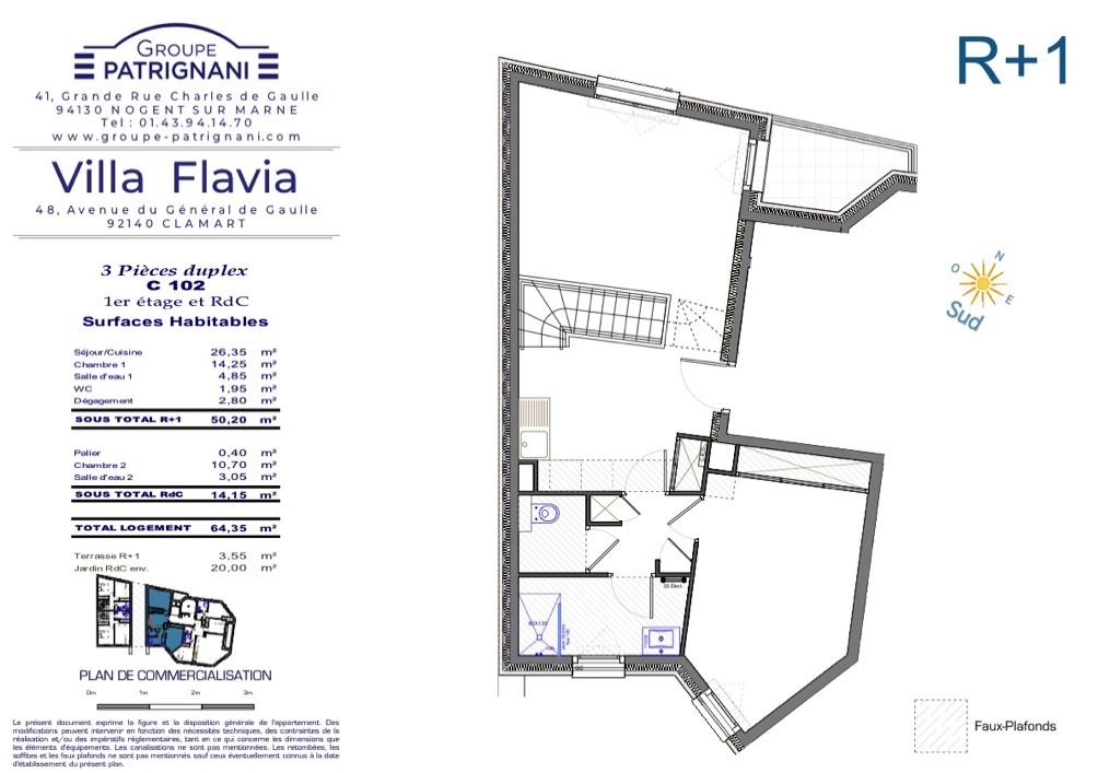 Plan appartement résidence neuve haut de gamme Patrignani à Clamart
